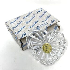 MIB Princess House LEAD CRYSTAL HEART Trinket Ring Dish ORNAMENT #140
